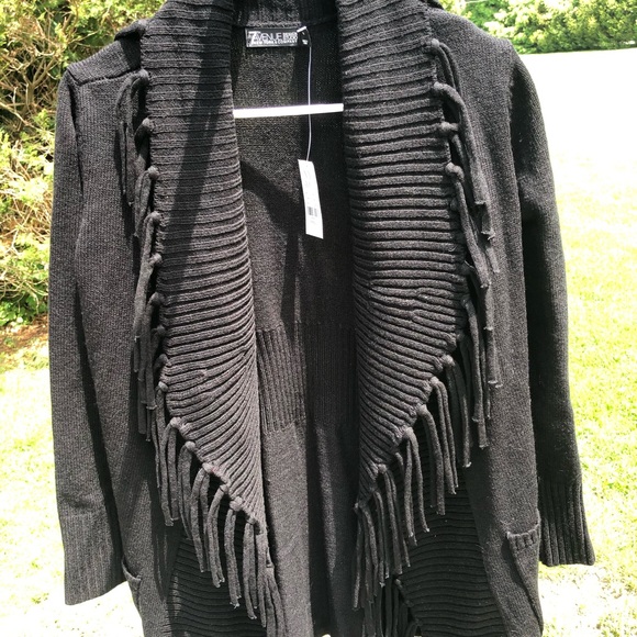 NWT New York and Company Fringe Cardigan Sweater - Picture 1 of 6